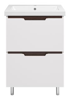 Напольная тумба под раковину Misty Лайм 60см белый/венге